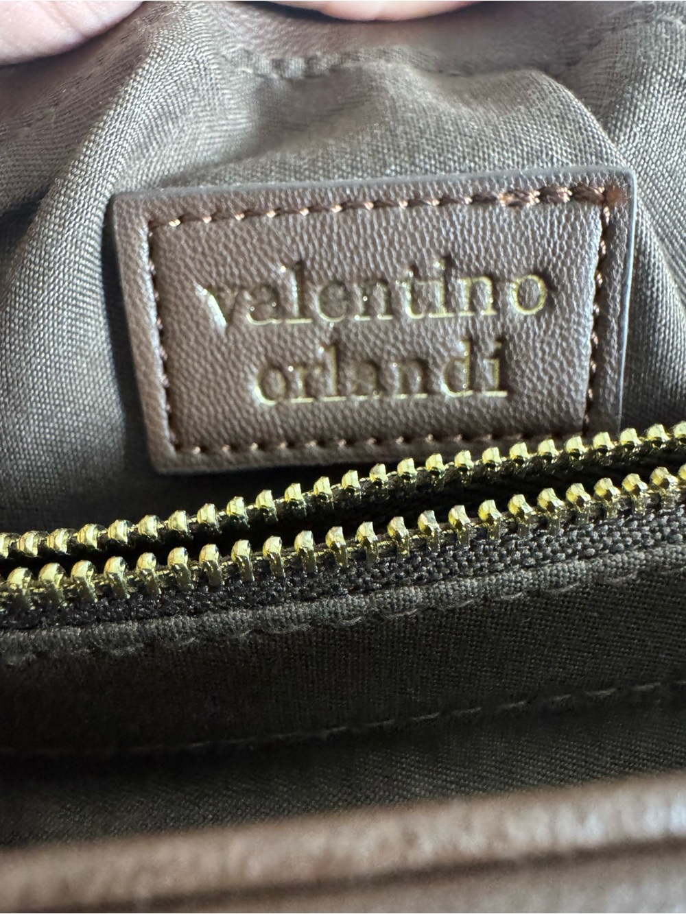 Valentino Orlandi | Brown Quilted Chain Shoulder Bag | Gold Hardware - Picture 8 of 12